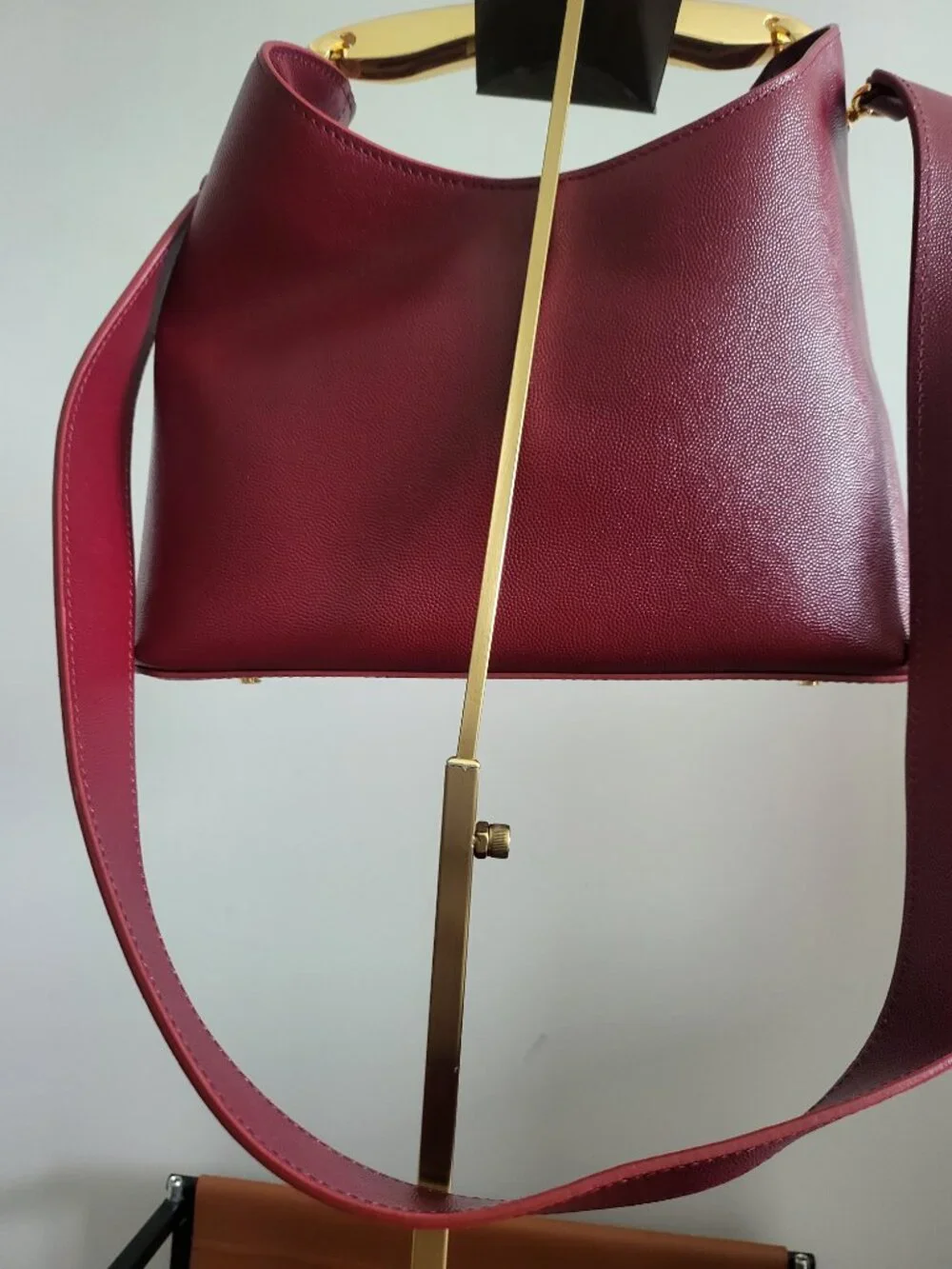 Elleme Burgundy Small Boomerang caviar leather bag